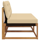 2 Stk Udendørs Mellem Sofa Massiv akacietræ og Textilene