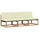 3 Stk Udendørs Mellem Sofa Massiv akacietræ og Textilene
