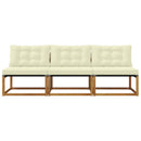 3 Stk Udendørs Mellem Sofa Massiv akacietræ og Textilene