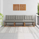 3 Stk Udendørs Mellem Sofa Massiv akacietræ og Textilene