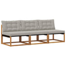 3 Stk Udendørs Mellem Sofa Massiv akacietræ og Textilene
