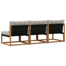 3 Stk Udendørs Mellem Sofa Massiv akacietræ og Textilene