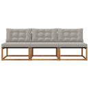 3 Stk Udendørs Mellem Sofa Massiv akacietræ og Textilene