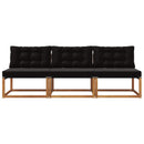 3 Stk Udendørs Mellem Sofa Massiv akacietræ og Textilene