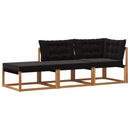 Udendørs Sektionel Sofa Enheder med pude 3 Stk Naturfarvet