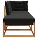 Udendørs Sektionel Sofa Enheder med pude 3 Stk Naturfarvet