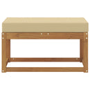 Udendørs Skammel Bænk Massivt Akacietræ Naturfarvet