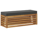 Skammel Bænk med pude Naturlig og Antracit 115 x 43 x 37 cm