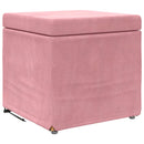 Taburet Lyserød 41 x 41 x 40 cm Velour og konstrueret træ