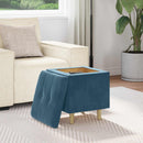 Ottoman med Opbevaring Blå 40 x 40 x 45 cm Fløjl