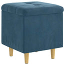Ottoman med Opbevaring Blå 40 x 40 x 45 cm Fløjl
