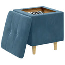 Ottoman med Opbevaring Blå 40 x 40 x 45 cm Fløjl