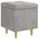 Ottoman med Opbevaring Lysegrå 40 x 40 x 45 cm Fløjl