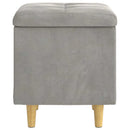 Ottoman med Opbevaring Lysegrå 40 x 40 x 45 cm Fløjl