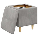 Ottoman med Opbevaring Lysegrå 40 x 40 x 45 cm Fløjl