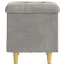 Ottoman med Opbevaring Lysegrå 40 x 40 x 45 cm Fløjl