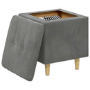 Ottoman med Opbevaring Mørkegrå 40 x 40 x 45 cm Fløjl