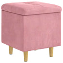 Ottoman med Opbevaring Lyserød 40 x 40 x 45 cm Fløjl