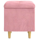 Ottoman med Opbevaring Lyserød 40 x 40 x 45 cm Fløjl