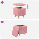 Ottoman med Opbevaring Lyserød 40 x 40 x 45 cm Fløjl