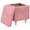 Ottoman med Opbevaring Lyserød 40 x 40 x 45 cm Fløjl