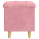 Ottoman med Opbevaring Lyserød 40 x 40 x 45 cm Fløjl