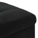Ottoman med Opbevaring Sort 40 x 40 x 45 cm Fløjl