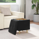 Ottoman med Opbevaring Sort 40 x 40 x 45 cm Fløjl