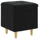 Ottoman med Opbevaring Sort 40 x 40 x 45 cm Fløjl