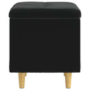 Ottoman med Opbevaring Sort 40 x 40 x 45 cm Fløjl