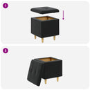 Ottoman med Opbevaring Sort 40 x 40 x 45 cm Fløjl
