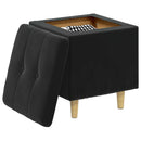 Ottoman med Opbevaring Sort 40 x 40 x 45 cm Fløjl