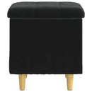 Ottoman med Opbevaring Sort 40 x 40 x 45 cm Fløjl