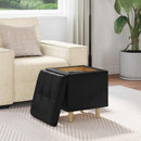 Ottoman med Opbevaring Sort 40 x 40 x 45 cm Kunstlæder