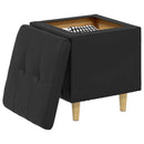 Ottoman med Opbevaring Sort 40 x 40 x 45 cm Kunstlæder