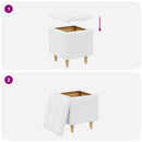 Ottoman med Opbevaring Hvid 40 x 40 x 45 cm Kunstlæder