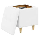 Ottoman med Opbevaring Hvid 40 x 40 x 45 cm Kunstlæder