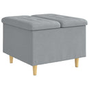 Ottoman med Opbevaring Lysegrå 60 x 60 x 45 cm Stof