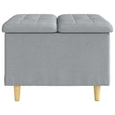 Ottoman med Opbevaring Lysegrå 60 x 60 x 45 cm Stof