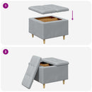 Ottoman med Opbevaring Lysegrå 60 x 60 x 45 cm Stof
