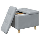 Ottoman med Opbevaring Lysegrå 60 x 60 x 45 cm Stof