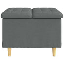Ottoman med Opbevaring Mørkegrå 60 x 60 x 45 cm Stof