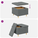 Ottoman med Opbevaring Mørkegrå 60 x 60 x 45 cm Stof