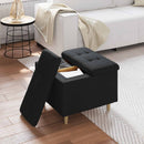 Ottoman med Opbevaring Sort 60 x 60 x 45 cm Stof