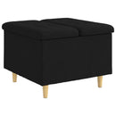 Ottoman med Opbevaring Sort 60 x 60 x 45 cm Stof