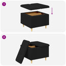 Ottoman med Opbevaring Sort 60 x 60 x 45 cm Stof