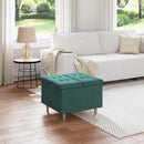 Ottoman med Opbevaring Mørkegrøn 60 x 60 x 45 cm Stof