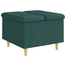 Ottoman med Opbevaring Mørkegrøn 60 x 60 x 45 cm Stof