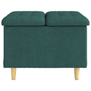 Ottoman med Opbevaring Mørkegrøn 60 x 60 x 45 cm Stof