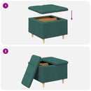 Ottoman med Opbevaring Mørkegrøn 60 x 60 x 45 cm Stof